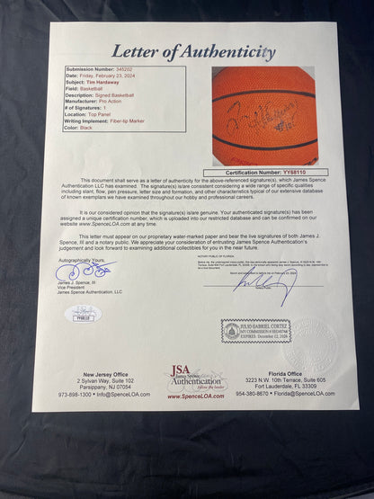 Tim Hardaway Signed Basketball COA